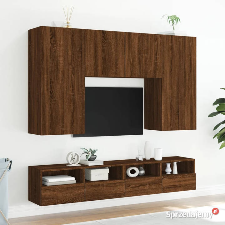 Ścienna szafka TV brązowy dąb 100x30x30 WM836894 RTV Warszawa
