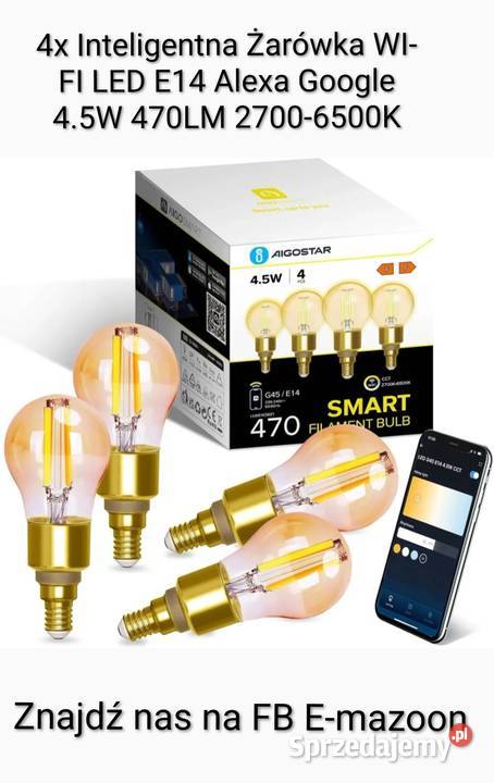 Żarówki Smart wifi LED Bulbs E14 Golub-Dobrzyń sprzedam