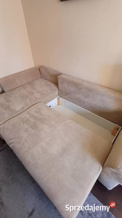 Narożnik beżowy z funkcją spania lubelskie Lublin