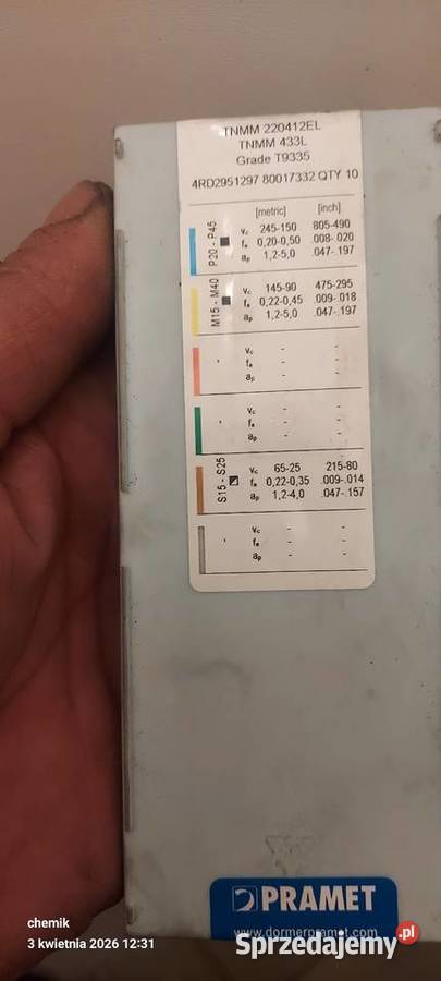 Płytki widiowe CNMG 120408 T7325 PRAMET Elbląg