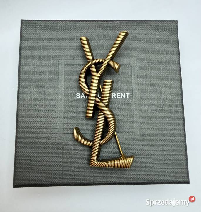 Broszka YSL stare złoto metaliczna Warszawa