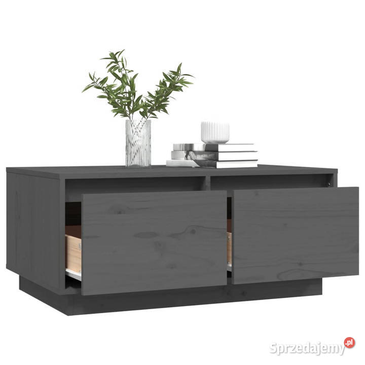 Stolik kawowy szary 80x50x35 lite drewno sosnowe Warszawa