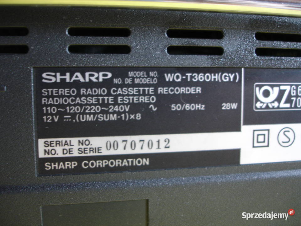 Radiomagnetofon SHARP WQT360H lubuskie