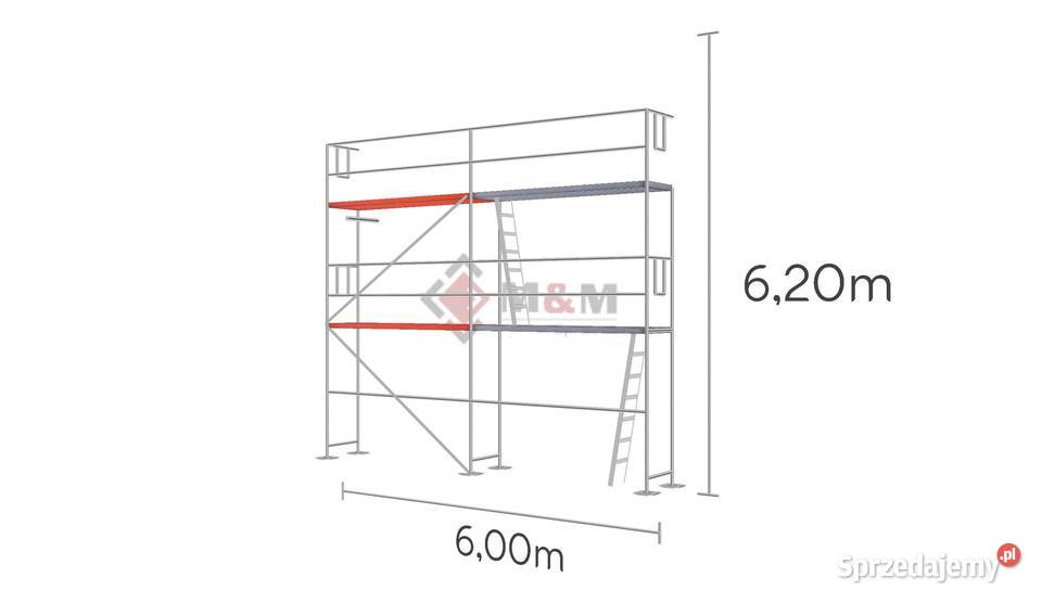 Zestaw 372 m2 Rusztowanie 6x62m Ramy stalowe 2m Rusztowania