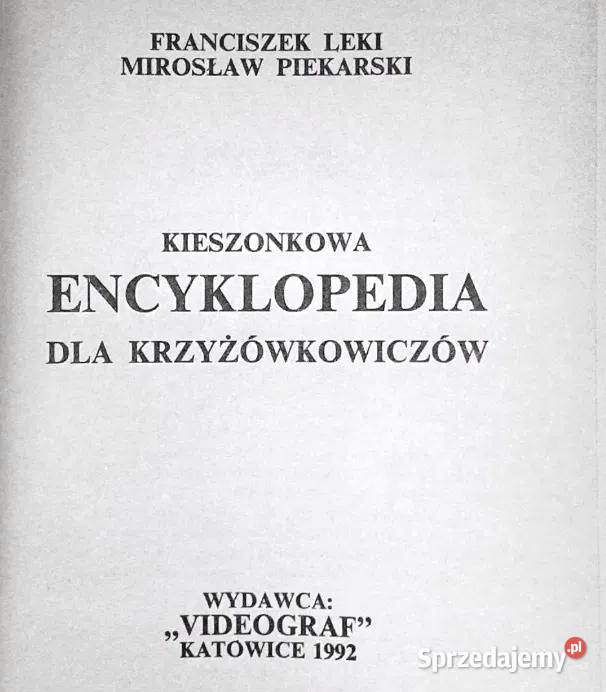 Kieszonkowa encyklopedia krzyżówkowiczów F Leki Chełm