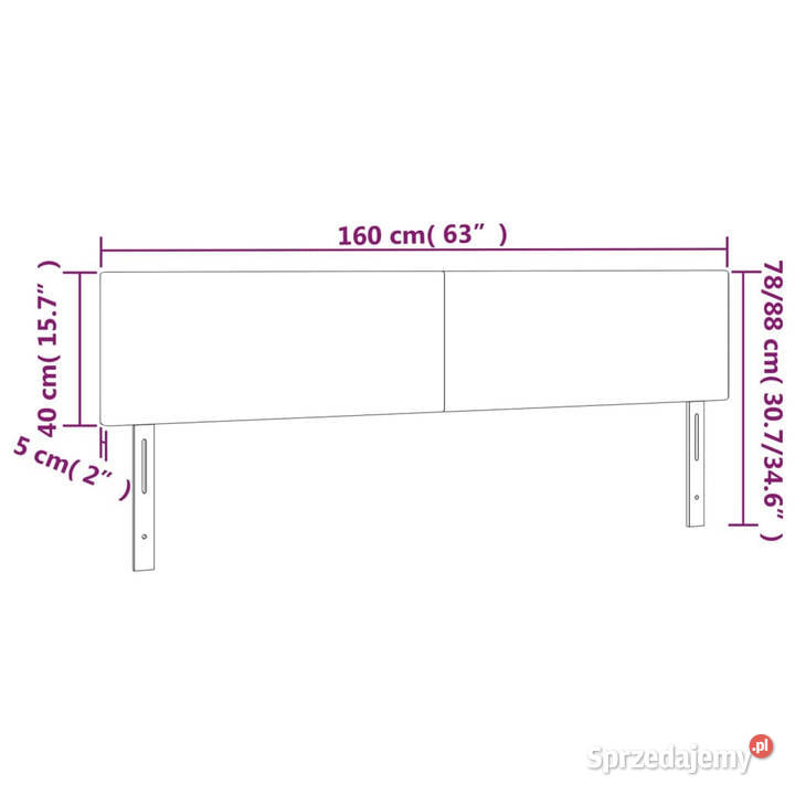Zagłówek do łóżka z LED kremowy 160x5x7888 Warszawa sprzedam
