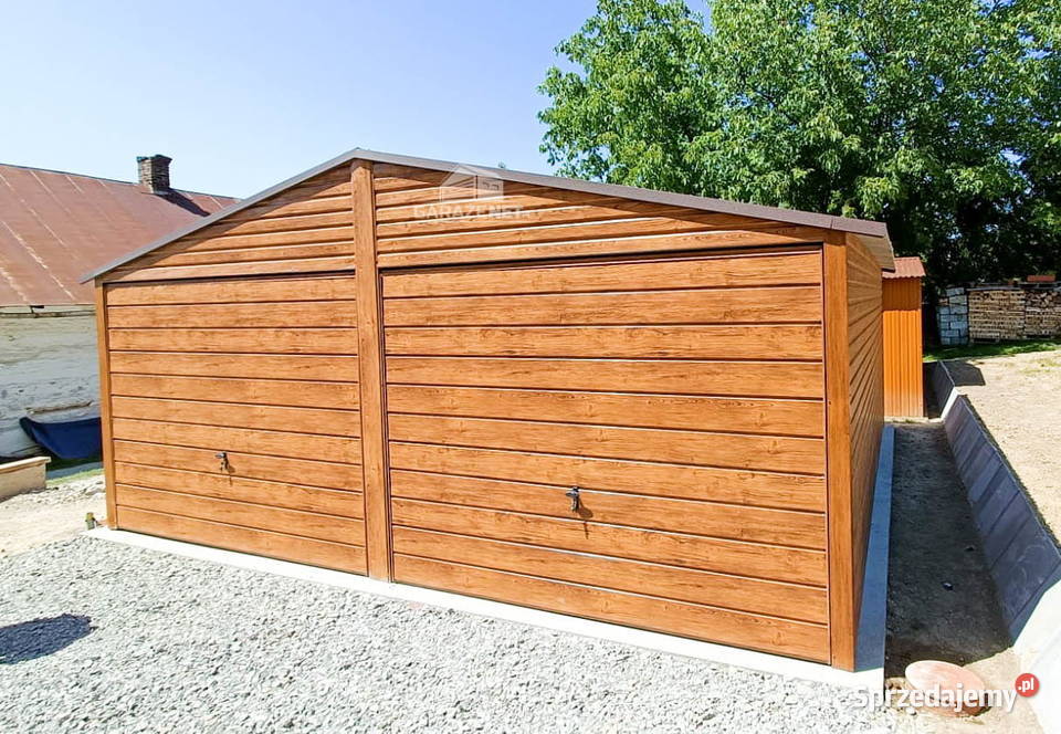 GARAŻ BLASZANY 6m x 6m DWUSPAD 2x BRAMA DRZWI Domki narzędziowe Domki narzędziowe małopolskie Łapanów