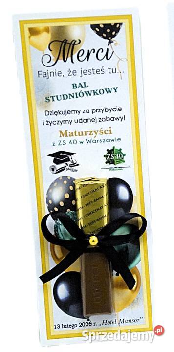 Merci jako podziękowanie STUDNIÓWKA BAL MATURA Pozostałe Zielona Góra
