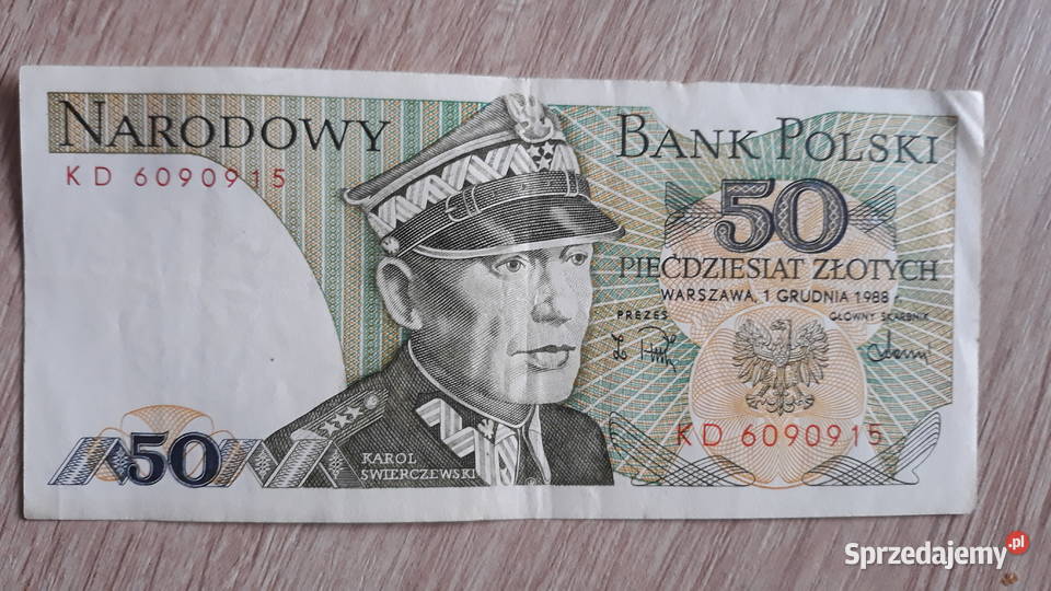 50 złotych 1 XII 1988 r seria KD 1 Konin