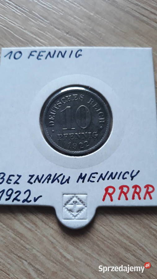 10 Pfennig Deutsches Reich 1922 r BZMrzadkość Konin sprzedam