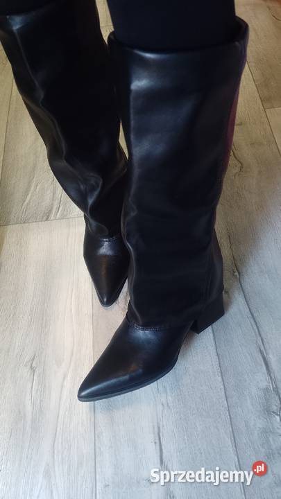 4142 Czarne Mega wygodne kozaki kowbojki Kozaki Kraków