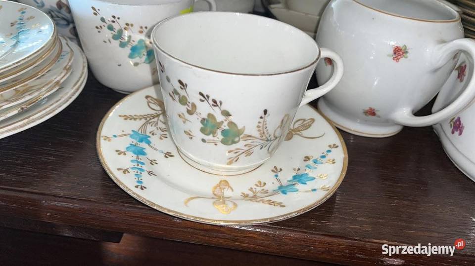 Duża filiżanka z talerzykiem Bez sygnatury Gdańsk