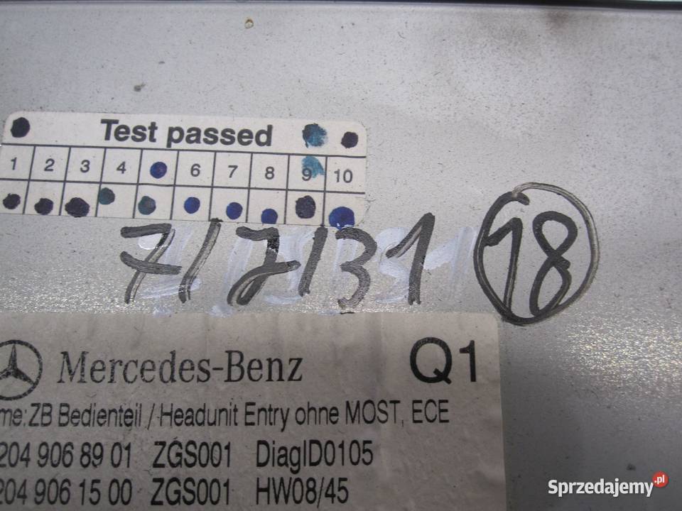 RADIO FABRYCZNE CD BLUETOOTH A2049068901 osobowe Kielce sprzedam