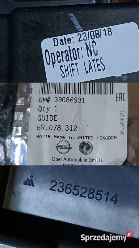 OPEL ASTRA K V 5 KOMBI ŚLIZG MOCOWANIE ZDERZAKA Pleszew sprzedam