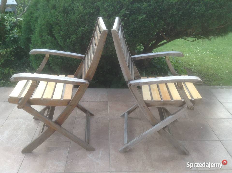 Zestaw 2 składanych drewnianych krzeseł z opolskie Opole