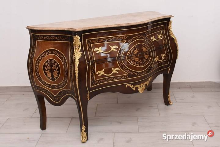 Królewska Drewniana Komoda Inkrustowana Szafa Meble