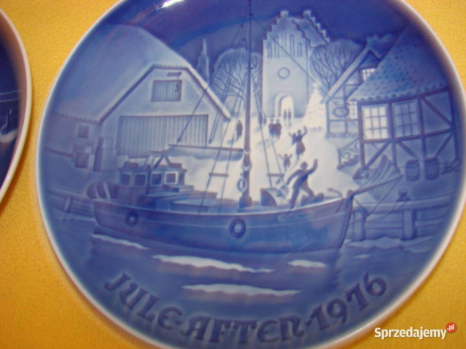 BG Denmark kobaltowe talerze świąteczne 19661976 pomorskie Pruszcz Gdański