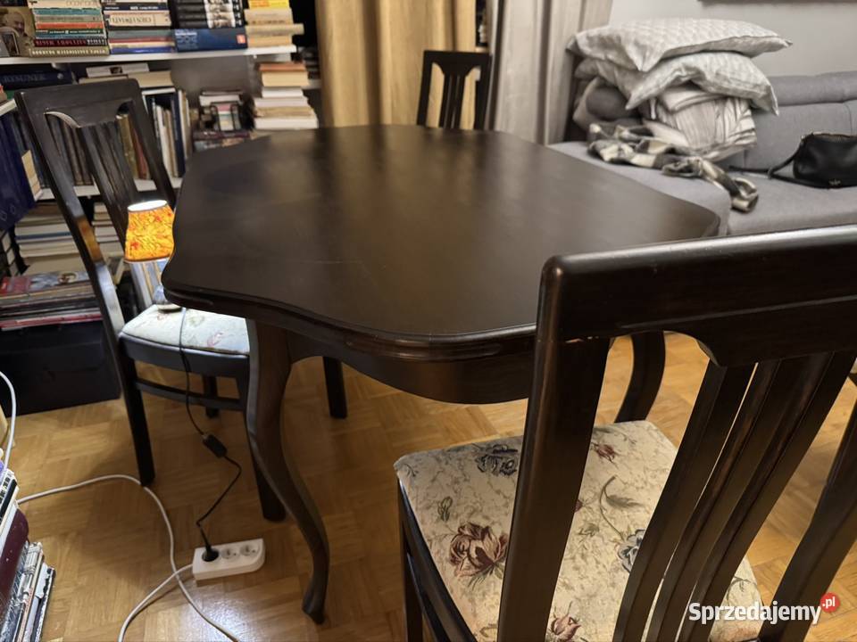 Stół drewniany z 4 krzesłami Warszawa sprzedam