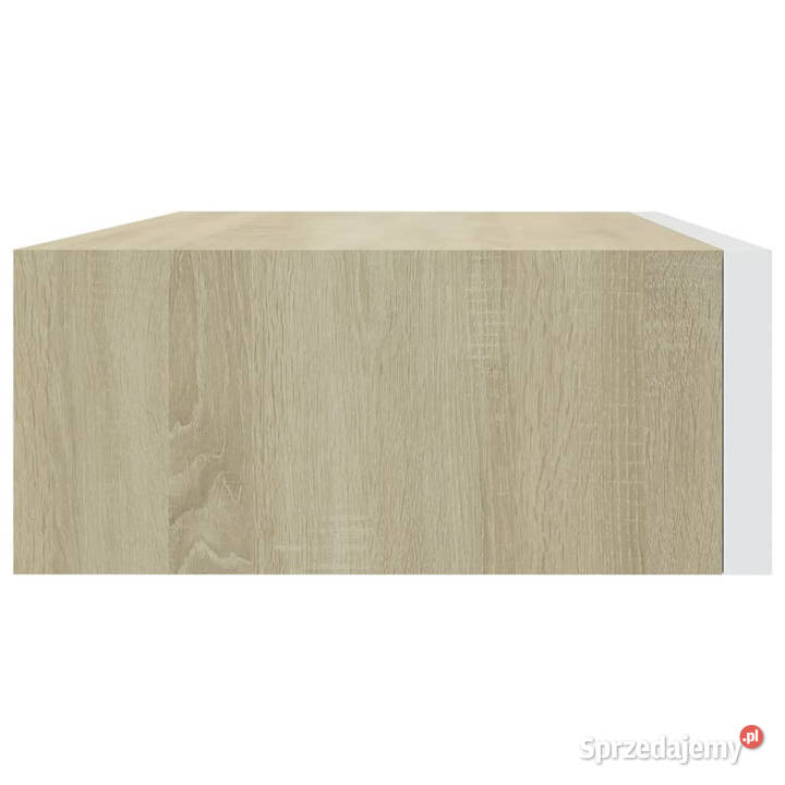Półki ścienne z szufladą 2 dąb i biel 40x235x10 Meble Warszawa