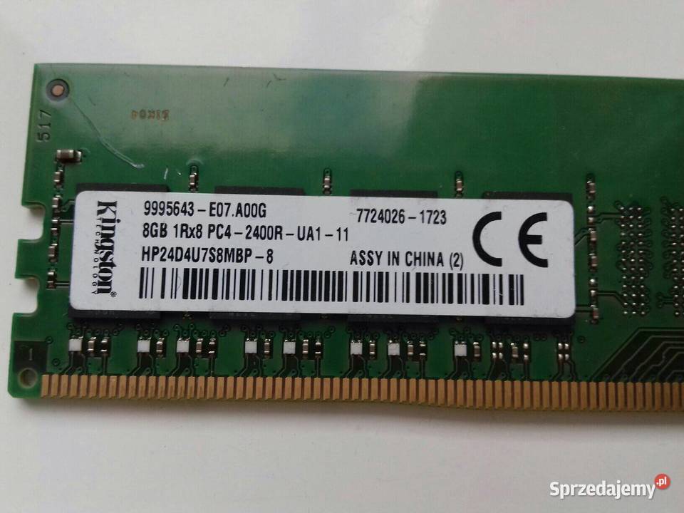 Kingston HP DDR4 8GB 2400MHz PC419200 używana PC19200 2400MHz Bydgoszcz