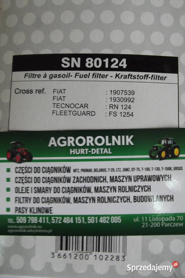 Filtr paliwa SN80124 Holland Massey Ferguson lubelskie Parczew