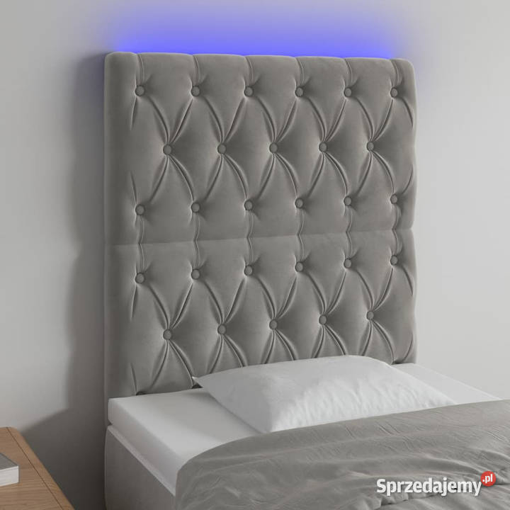 Zagłówek do łóżka z LED jasnoszary 80x7x118128 Warszawa