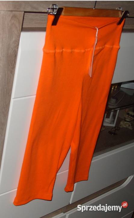 legginsy prążkowane Neonowy pomarańcz r M NOWE sprzedam