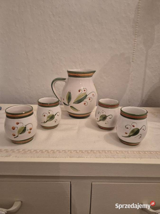 Włoski komplet ceramiczny ręcznie malowanylata Jugów sprzedam