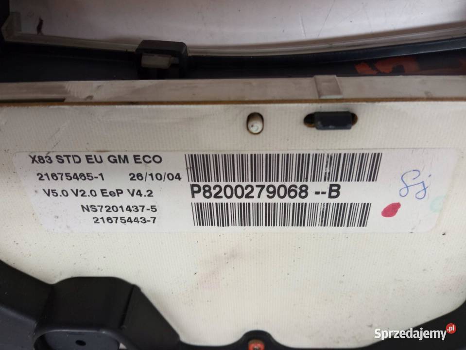 LICZNIK P8200279068 19 DCI 81 Opel Vivaro I Rok produkcji 2003