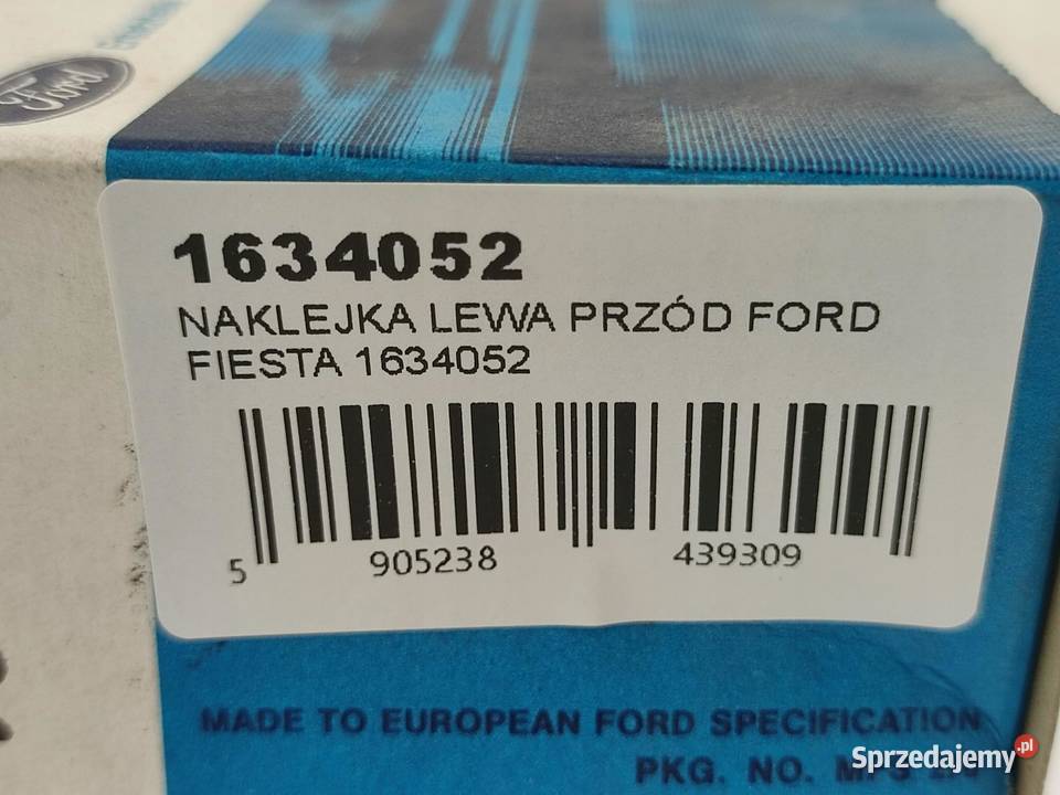 NAKLEJKA LEWY PRZÓD FORD FIESTA 19761989 1634052