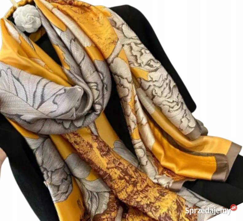 Luksusowa chusta szal apaszka 80x180 jedwab