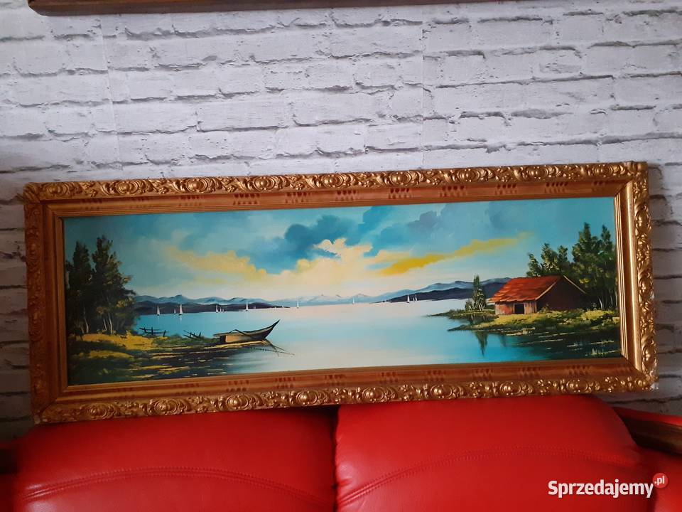 Obraz olejZachód jeziorem11041