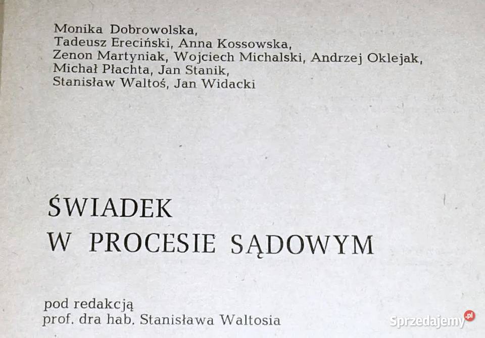 Świadek w procesie sądowym Red Stanisław Waltoś miękka Chełm