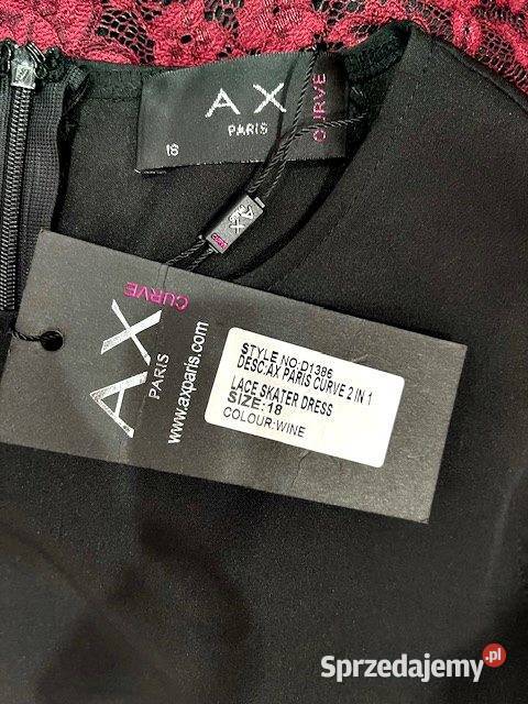 ax paris sukienka elegancka koronkowa bordo nowa Choszczno
