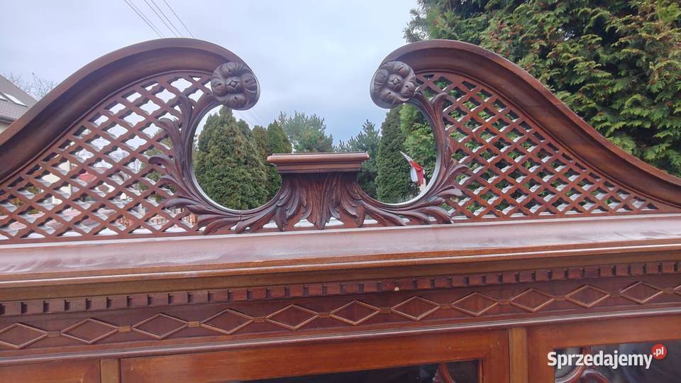 Kredens serwantka witryna chippendale rzeźbienia mazowieckie Warszawa