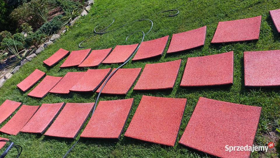 Płyty gumowe pod basen plac zabaw ogród grube Międzybrodzie Bialskie