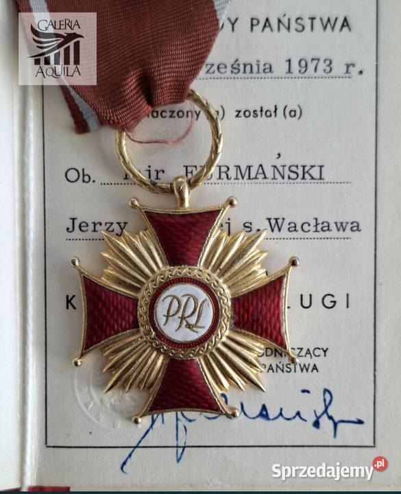 Zestaw odznaczeń i dokumentów majorze Furmańskim Wejherowo sprzedam