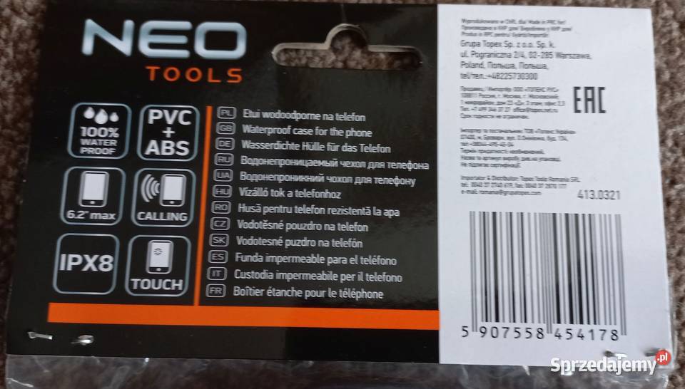 Etui NEO TOOLS 63135 czarny wodoodporne na Unisex warmińsko-mazurskie Elbląg