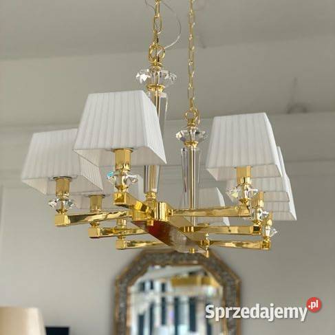 Żyrandol złoty glamour 100 klasyczny kryształowy Lampy wiszące Warszawa