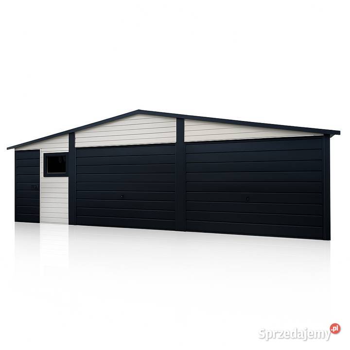 Garaż blaszany 86 Dach dwuspadowy Bramy uchylne Warszawa
