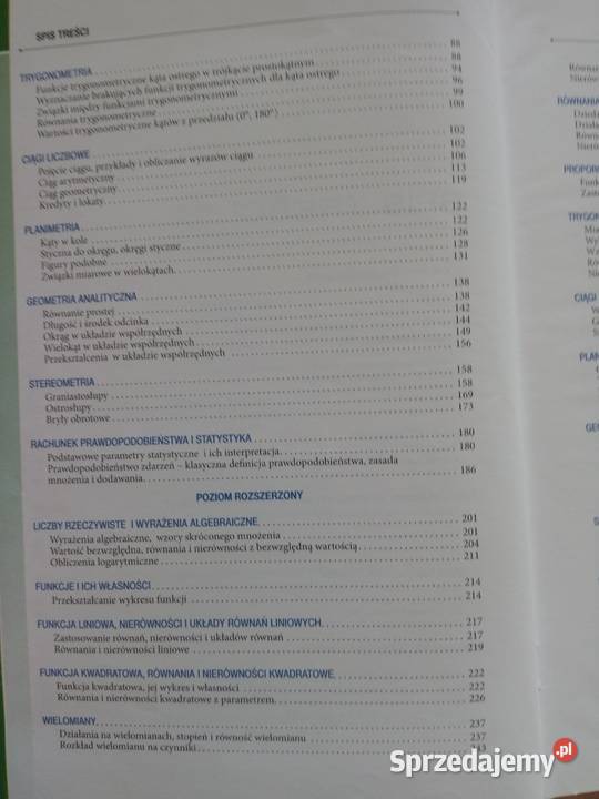 Matura z matematyki vademecum liceum wydawnictwo matematyka Dąbrowa Górnicza