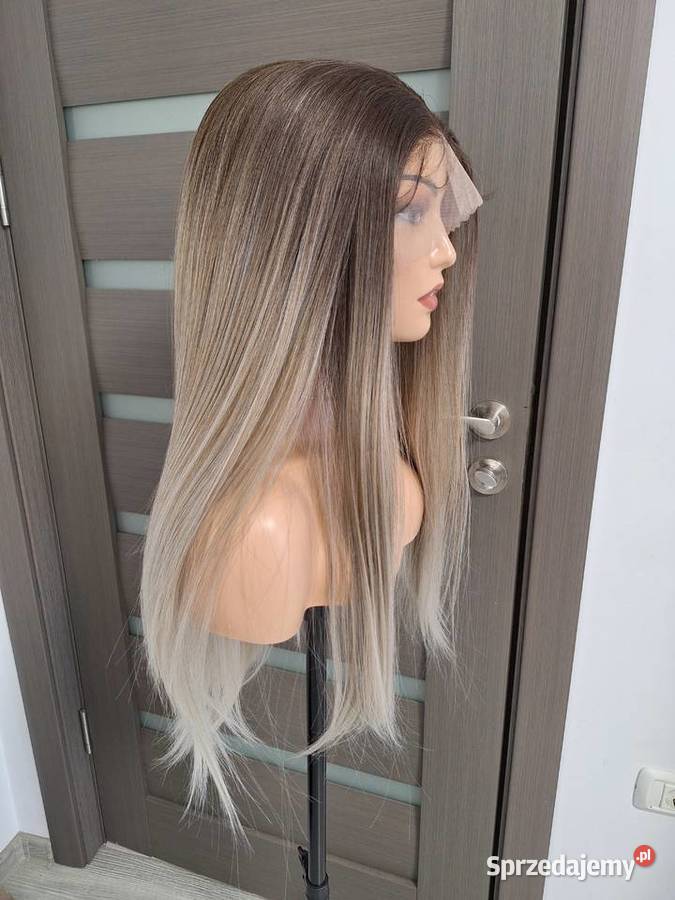 Długi koronkowy blond ombre peruka Malbork