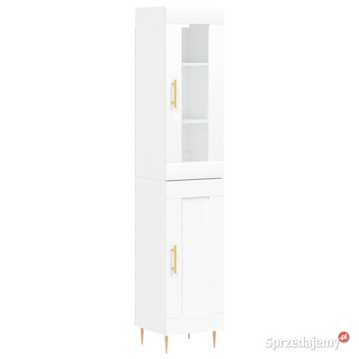 Wysoka szafka biała 345x34x180 materiał mazowieckie Warszawa