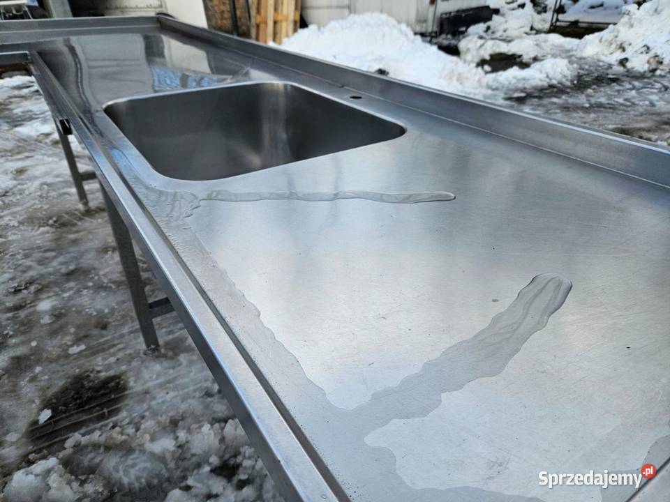 Blat narożny ze zlewem 285 x 1265 GRUBA STAL śląskie Góra