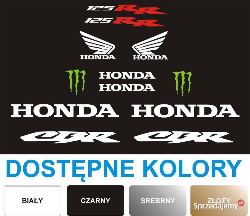 HONDA CBR 125RR Białe Naklejki na motocykl WZÓR Tuning wizualny małopolskie Kraków