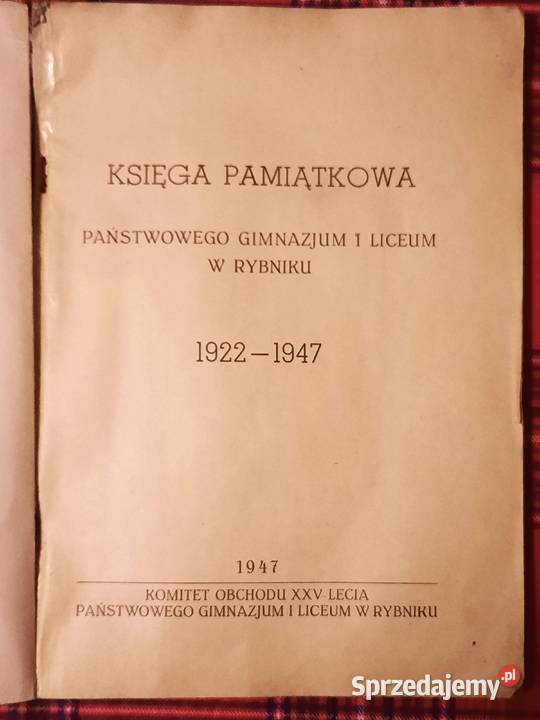Stara Księga Pamiątkowa Gimnazjum i Liceum w