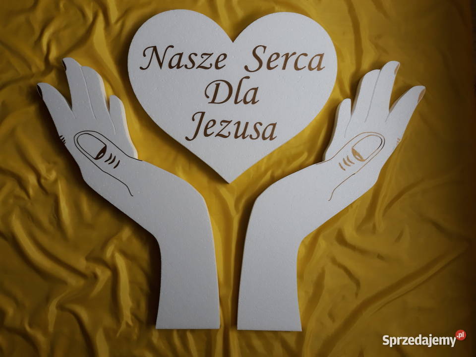 Dłonie z sercem dekoracja Pierwsza Komunia Dobrzyca