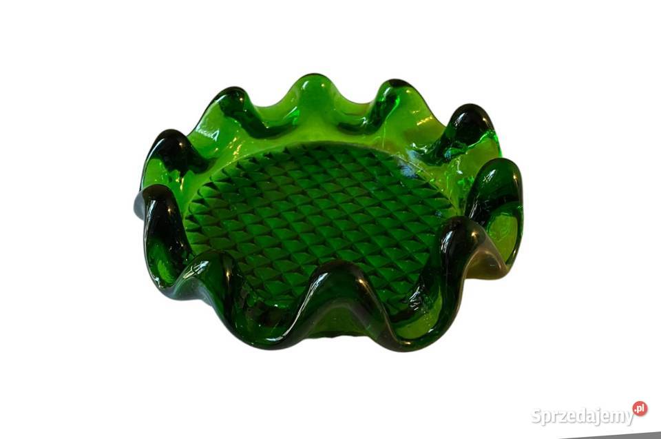 Szklana zielona popielnica Warszawa