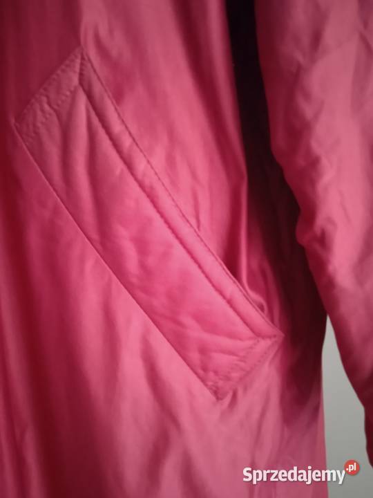 LEKKI ZIMOWY OCIEPLANY PŁASZCZ MALINOWY r 42 Piła