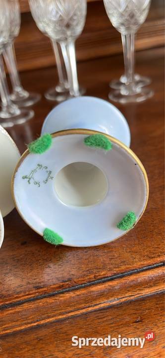 Świecznik Hertel Jacob Germany Niebieski Porcelana i szkło Gdańsk sprzedam